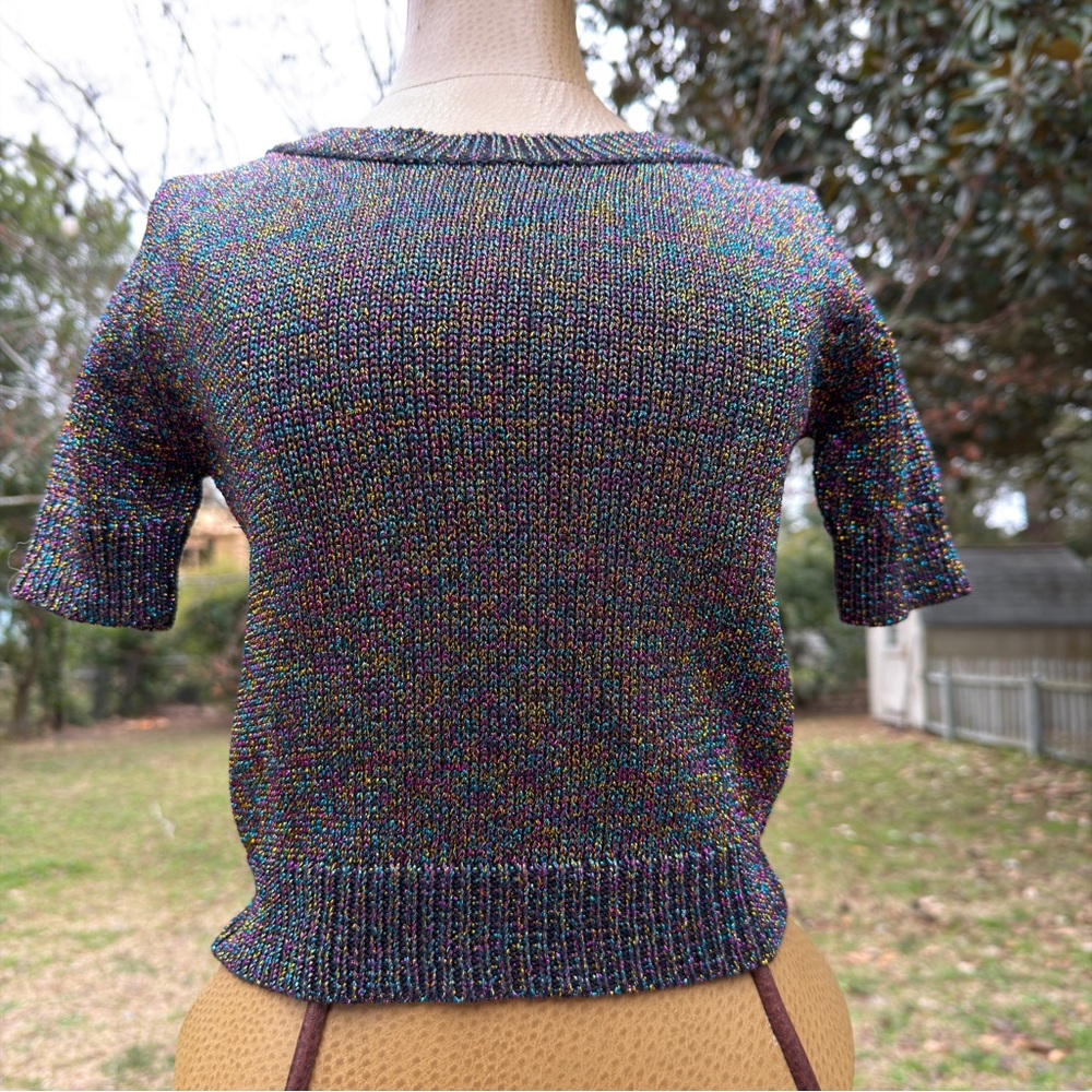 Debut Multicolor Short Sleeve Pullover Sweater - Picture 4 of 16
